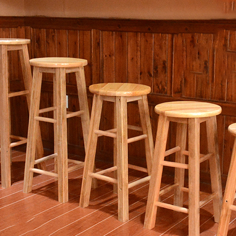Modern Armless Backless Counter Stool Wood Bar Stool with Wooden Seat and Pedal Clearhalo 'Bar Furniture' 'Bar Stools' 'bar_stools' 'furn' 'furn_bar_stools' 'furniture_bar_stools' 'Kitchen & Dining Furniture' 'kitchen&dining_furn' 'kitchen' 'kitchen_furn' Furniture' 4620826