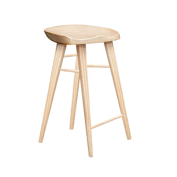 Modern Style Solid Wood Bar Stool with Footrest Living Room Bar Stool Wood 1 Piece Counter Stool(26"H) Clearhalo 'Bar Furniture' 'Bar Stools' 'bar_stools' 'furn' 'furn_bar_stools' 'furniture_bar_stools' 'Kitchen & Dining Furniture' 'kitchen&dining_furn' 'kitchen' 'kitchen_furn' Furniture' 4620841