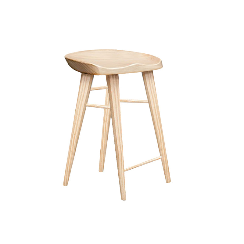 Modern Style Solid Wood Bar Stool with Footrest Living Room Bar Stool Wood 1 Piece Short Stool(22"H) Clearhalo 'Bar Furniture' 'Bar Stools' 'bar_stools' 'furn' 'furn_bar_stools' 'furniture_bar_stools' 'Kitchen & Dining Furniture' 'kitchen&dining_furn' 'kitchen' 'kitchen_furn' Furniture' 4620846