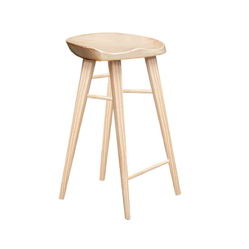 Modern Style Solid Wood Bar Stool with Footrest Living Room Bar Stool Wood 1 Piece Bar Stool(30"H) Clearhalo 'Bar Furniture' 'Bar Stools' 'bar_stools' 'furn' 'furn_bar_stools' 'furniture_bar_stools' 'Kitchen & Dining Furniture' 'kitchen&dining_furn' 'kitchen' 'kitchen_furn' Furniture' 4620853