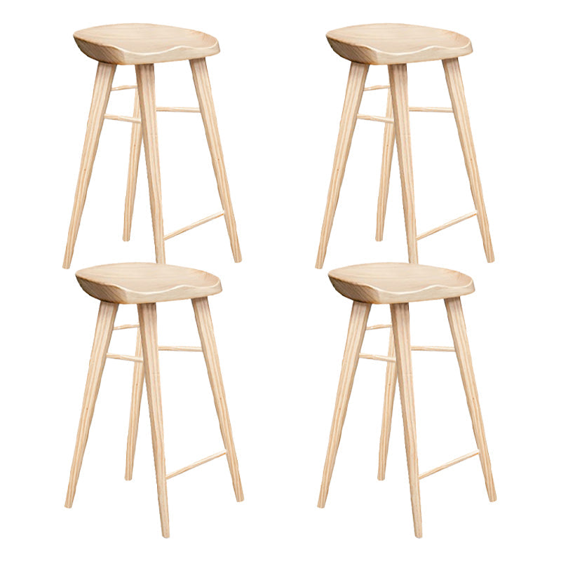 Modern Style Solid Wood Bar Stool with Footrest Living Room Bar Stool Wood 4 Piece Set Bar Stool(30"H) Clearhalo 'Bar Furniture' 'Bar Stools' 'bar_stools' 'furn' 'furn_bar_stools' 'furniture_bar_stools' 'Kitchen & Dining Furniture' 'kitchen&dining_furn' 'kitchen' 'kitchen_furn' Furniture' 4620855