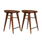 Modern Style Solid Wood Bar Stool with Footrest Living Room Bar Stool Walnut 2 Piece Set Short Stool(22"H) Clearhalo 'Bar Furniture' 'Bar Stools' 'bar_stools' 'furn' 'furn_bar_stools' 'furniture_bar_stools' 'Kitchen & Dining Furniture' 'kitchen&dining_furn' 'kitchen' 'kitchen_furn' Furniture' 4620857