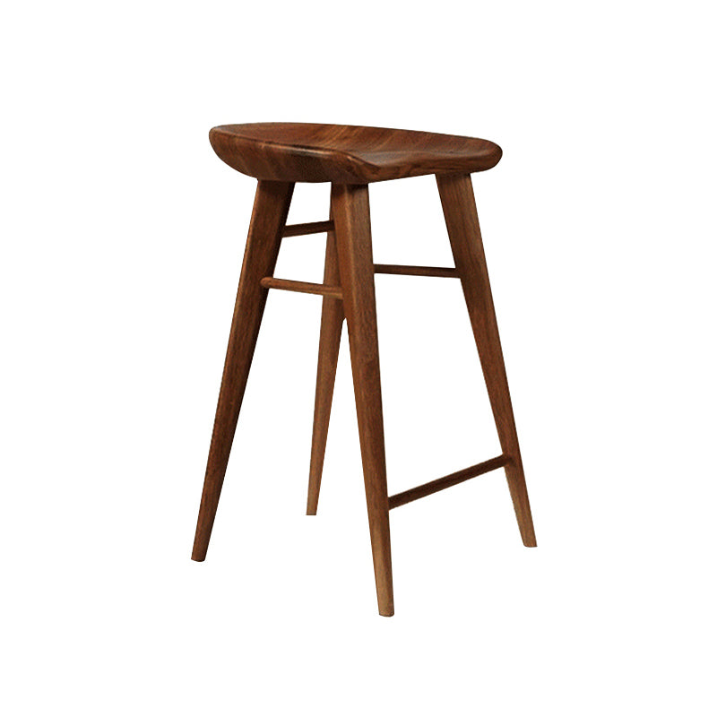 Modern Style Solid Wood Bar Stool with Footrest Living Room Bar Stool Walnut 1 Piece Counter Stool(26"H) Clearhalo 'Bar Furniture' 'Bar Stools' 'bar_stools' 'furn' 'furn_bar_stools' 'furniture_bar_stools' 'Kitchen & Dining Furniture' 'kitchen&dining_furn' 'kitchen' 'kitchen_furn' Furniture' 4620859