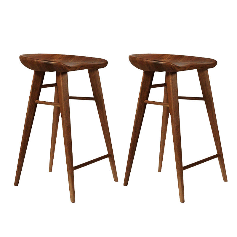 Modern Style Solid Wood Bar Stool with Footrest Living Room Bar Stool Walnut 2 Piece Set Bar Stool(30"H) Clearhalo 'Bar Furniture' 'Bar Stools' 'bar_stools' 'furn' 'furn_bar_stools' 'furniture_bar_stools' 'Kitchen & Dining Furniture' 'kitchen&dining_furn' 'kitchen' 'kitchen_furn' Furniture' 4620863