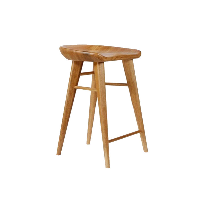 Modern Style Solid Wood Bar Stool with Footrest Living Room Bar Stool Brown 1 Piece Short Stool(22"H) Clearhalo 'Bar Furniture' 'Bar Stools' 'bar_stools' 'furn' 'furn_bar_stools' 'furniture_bar_stools' 'Kitchen & Dining Furniture' 'kitchen&dining_furn' 'kitchen' 'kitchen_furn' Furniture' 4620865