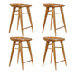 Modern Style Solid Wood Bar Stool with Footrest Living Room Bar Stool Brown 4 Piece Set Short Stool(22"H) Clearhalo 'Bar Furniture' 'Bar Stools' 'bar_stools' 'furn' 'furn_bar_stools' 'furniture_bar_stools' 'Kitchen & Dining Furniture' 'kitchen&dining_furn' 'kitchen' 'kitchen_furn' Furniture' 4620867