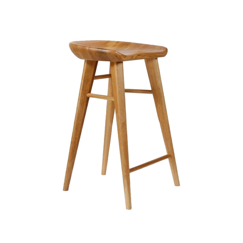 Modern Style Solid Wood Bar Stool with Footrest Living Room Bar Stool Brown 1 Piece Counter Stool(26"H) Clearhalo 'Bar Furniture' 'Bar Stools' 'bar_stools' 'furn' 'furn_bar_stools' 'furniture_bar_stools' 'Kitchen & Dining Furniture' 'kitchen&dining_furn' 'kitchen' 'kitchen_furn' Furniture' 4620868