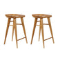 Modern Style Solid Wood Bar Stool with Footrest Living Room Bar Stool Brown 2 Piece Set Counter Stool(26"H) Clearhalo 'Bar Furniture' 'Bar Stools' 'bar_stools' 'furn' 'furn_bar_stools' 'furniture_bar_stools' 'Kitchen & Dining Furniture' 'kitchen&dining_furn' 'kitchen' 'kitchen_furn' Furniture' 4620869