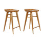 Modern Style Solid Wood Bar Stool with Footrest Living Room Bar Stool Brown 2 Piece Set Bar Stool(30"H) Clearhalo 'Bar Furniture' 'Bar Stools' 'bar_stools' 'furn' 'furn_bar_stools' 'furniture_bar_stools' 'Kitchen & Dining Furniture' 'kitchen&dining_furn' 'kitchen' 'kitchen_furn' Furniture' 4620872