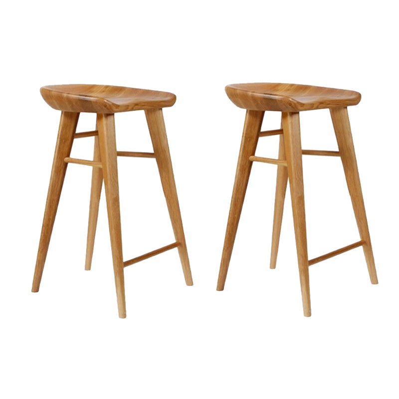 Modern Style Solid Wood Bar Stool with Footrest Living Room Bar Stool Brown 2 Piece Set Bar Stool(30"H) Clearhalo 'Bar Furniture' 'Bar Stools' 'bar_stools' 'furn' 'furn_bar_stools' 'furniture_bar_stools' 'Kitchen & Dining Furniture' 'kitchen&dining_furn' 'kitchen' 'kitchen_furn' Furniture' 4620872