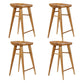 Modern Style Solid Wood Bar Stool with Footrest Living Room Bar Stool Brown 4 Piece Set Bar Stool(30"H) Clearhalo 'Bar Furniture' 'Bar Stools' 'bar_stools' 'furn' 'furn_bar_stools' 'furniture_bar_stools' 'Kitchen & Dining Furniture' 'kitchen&dining_furn' 'kitchen' 'kitchen_furn' Furniture' 4620873