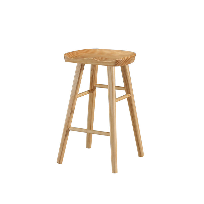 Industrial Style Wooden Bar-stool Saddle Seat Counter Stool for Kitchen Bar Wood 1 Piece Counter Stool(26"H) Clearhalo 'Bar Furniture' 'Bar Stools' 'bar_stools' 'furn' 'furn_bar_stools' 'furniture_bar_stools' 'Kitchen & Dining Furniture' 'kitchen&dining_furn' 'kitchen' 'kitchen_furn' Furniture' 4620878