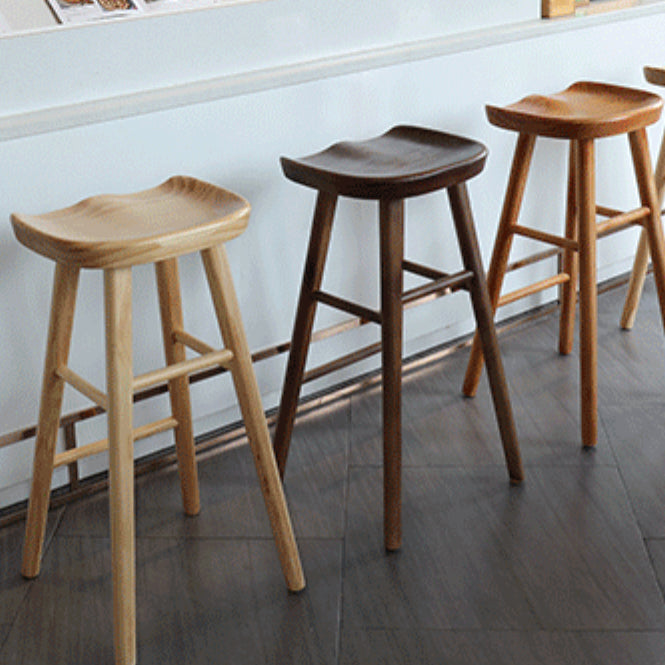 Industrial Style Wooden Bar-stool Saddle Seat Counter Stool for Kitchen Bar Clearhalo 'Bar Furniture' 'Bar Stools' 'bar_stools' 'furn' 'furn_bar_stools' 'furniture_bar_stools' 'Kitchen & Dining Furniture' 'kitchen&dining_furn' 'kitchen' 'kitchen_furn' Furniture' 4620881
