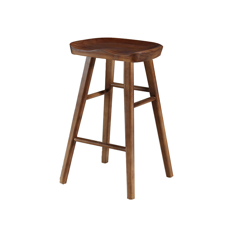 Industrial Style Wooden Bar-stool Saddle Seat Counter Stool for Kitchen Bar Walnut 1 Piece Counter Stool(26"H) Clearhalo 'Bar Furniture' 'Bar Stools' 'bar_stools' 'furn' 'furn_bar_stools' 'furniture_bar_stools' 'Kitchen & Dining Furniture' 'kitchen&dining_furn' 'kitchen' 'kitchen_furn' Furniture' 4620883