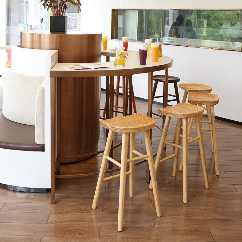 Industrial Style Wooden Bar-stool Saddle Seat Counter Stool for Kitchen Bar Clearhalo 'Bar Furniture' 'Bar Stools' 'bar_stools' 'furn' 'furn_bar_stools' 'furniture_bar_stools' 'Kitchen & Dining Furniture' 'kitchen&dining_furn' 'kitchen' 'kitchen_furn' Furniture' 4620884