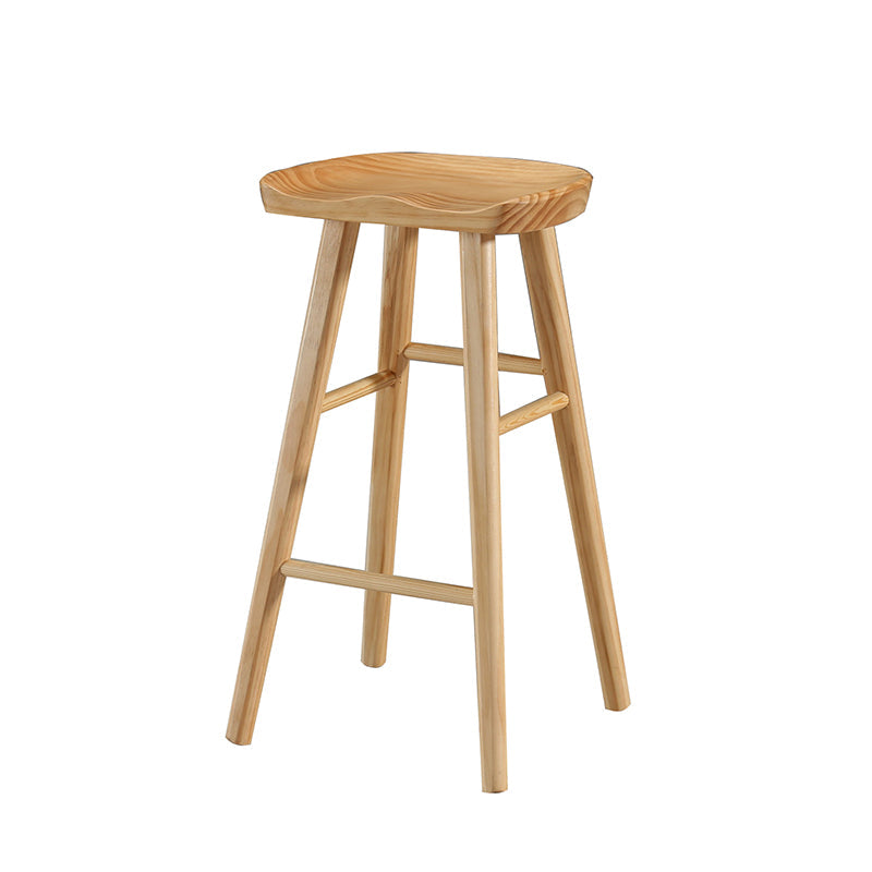 Industrial Style Wooden Bar-stool Saddle Seat Counter Stool for Kitchen Bar Clearhalo 'Bar Furniture' 'Bar Stools' 'bar_stools' 'furn' 'furn_bar_stools' 'furniture_bar_stools' 'Kitchen & Dining Furniture' 'kitchen&dining_furn' 'kitchen' 'kitchen_furn' Furniture' 4620886