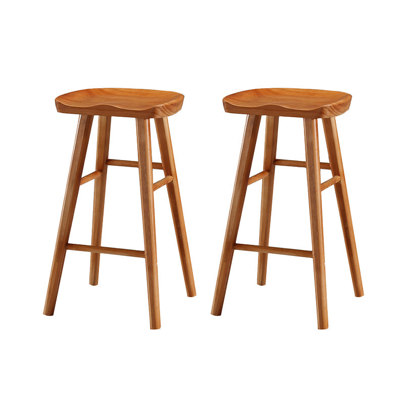 Industrial Style Wooden Bar-stool Saddle Seat Counter Stool for Kitchen Bar Distressed Wood 2 Piece Set Counter Stool(26"H) Clearhalo 'Bar Furniture' 'Bar Stools' 'bar_stools' 'furn' 'furn_bar_stools' 'furniture_bar_stools' 'Kitchen & Dining Furniture' 'kitchen&dining_furn' 'kitchen' 'kitchen_furn' Furniture' 4620892