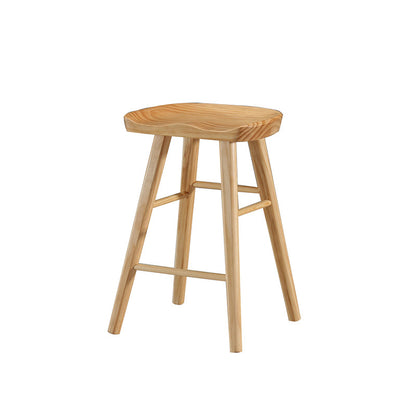 Industrial Style Wooden Bar-stool Saddle Seat Counter Stool for Kitchen Bar Wood 1 Piece Short Stool(22"H) Clearhalo 'Bar Furniture' 'Bar Stools' 'bar_stools' 'furn' 'furn_bar_stools' 'furniture_bar_stools' 'Kitchen & Dining Furniture' 'kitchen&dining_furn' 'kitchen' 'kitchen_furn' Furniture' 4620895