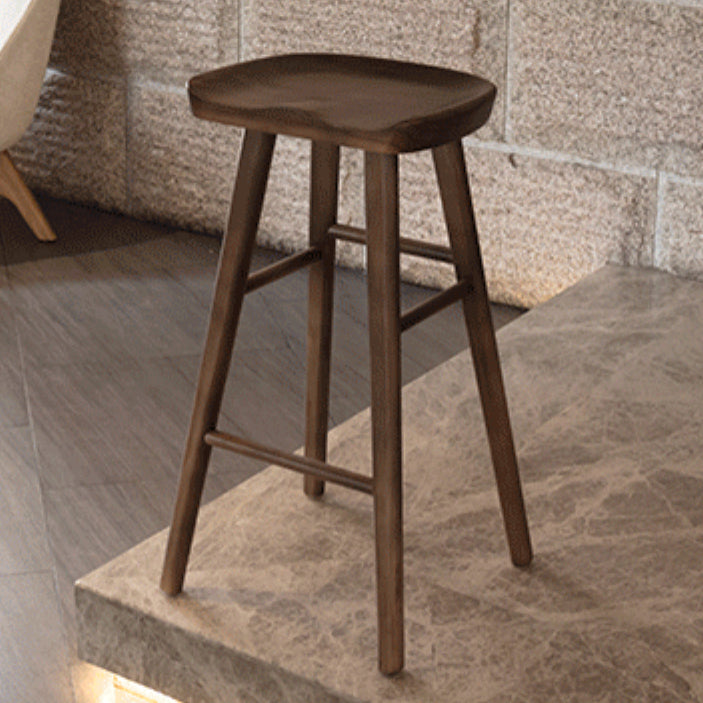 Industrial Style Wooden Bar-stool Saddle Seat Counter Stool for Kitchen Bar Clearhalo 'Bar Furniture' 'Bar Stools' 'bar_stools' 'furn' 'furn_bar_stools' 'furniture_bar_stools' 'Kitchen & Dining Furniture' 'kitchen&dining_furn' 'kitchen' 'kitchen_furn' Furniture' 4620899