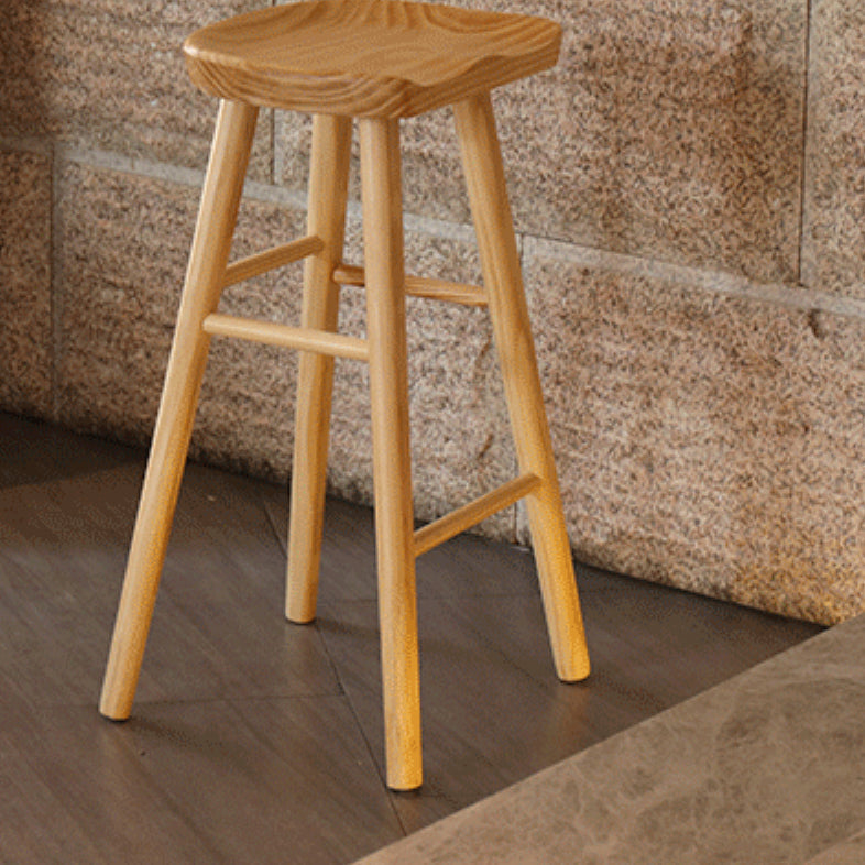 Industrial Style Wooden Bar-stool Saddle Seat Counter Stool for Kitchen Bar Clearhalo 'Bar Furniture' 'Bar Stools' 'bar_stools' 'furn' 'furn_bar_stools' 'furniture_bar_stools' 'Kitchen & Dining Furniture' 'kitchen&dining_furn' 'kitchen' 'kitchen_furn' Furniture' 4620901