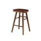 Industrial Style Wooden Bar-stool Saddle Seat Counter Stool for Kitchen Bar Walnut 1 Piece Short Stool(22"H) Clearhalo 'Bar Furniture' 'Bar Stools' 'bar_stools' 'furn' 'furn_bar_stools' 'furniture_bar_stools' 'Kitchen & Dining Furniture' 'kitchen&dining_furn' 'kitchen' 'kitchen_furn' Furniture' 4620902