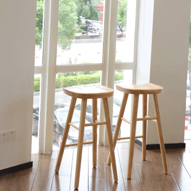Industrial Style Wooden Bar-stool Saddle Seat Counter Stool for Kitchen Bar Clearhalo 'Bar Furniture' 'Bar Stools' 'bar_stools' 'furn' 'furn_bar_stools' 'furniture_bar_stools' 'Kitchen & Dining Furniture' 'kitchen&dining_furn' 'kitchen' 'kitchen_furn' Furniture' 4620903