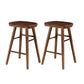 Industrial Style Wooden Bar-stool Saddle Seat Counter Stool for Kitchen Bar Walnut 2 Piece Set Short Stool(22"H) Clearhalo 'Bar Furniture' 'Bar Stools' 'bar_stools' 'furn' 'furn_bar_stools' 'furniture_bar_stools' 'Kitchen & Dining Furniture' 'kitchen&dining_furn' 'kitchen' 'kitchen_furn' Furniture' 4620904