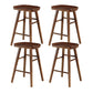 Industrial Style Wooden Bar-stool Saddle Seat Counter Stool for Kitchen Bar Walnut 4 Piece Set Short Stool(22"H) Clearhalo 'Bar Furniture' 'Bar Stools' 'bar_stools' 'furn' 'furn_bar_stools' 'furniture_bar_stools' 'Kitchen & Dining Furniture' 'kitchen&dining_furn' 'kitchen' 'kitchen_furn' Furniture' 4620905