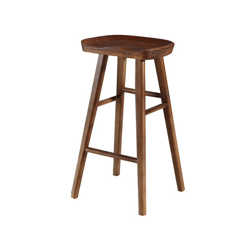 Industrial Style Wooden Bar-stool Saddle Seat Counter Stool for Kitchen Bar Walnut 1 Piece Bar Stool(30"H) Clearhalo 'Bar Furniture' 'Bar Stools' 'bar_stools' 'furn' 'furn_bar_stools' 'furniture_bar_stools' 'Kitchen & Dining Furniture' 'kitchen&dining_furn' 'kitchen' 'kitchen_furn' Furniture' 4620906