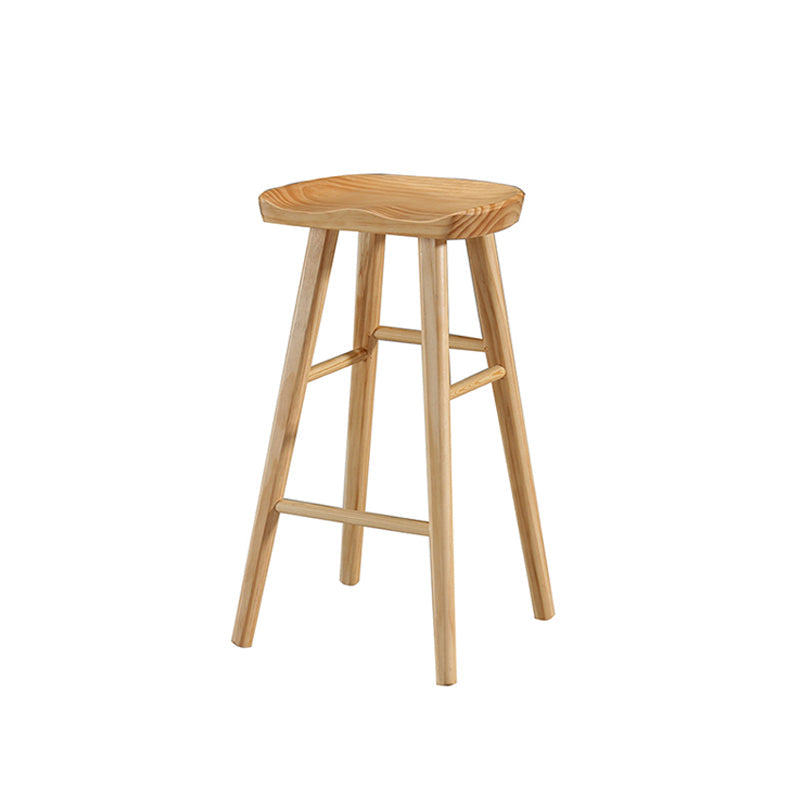 Industrial Style Wooden Bar-stool Saddle Seat Counter Stool for Kitchen Bar Wood 1 Piece Bar Stool(30"H) Clearhalo 'Bar Furniture' 'Bar Stools' 'bar_stools' 'furn' 'furn_bar_stools' 'furniture_bar_stools' 'Kitchen & Dining Furniture' 'kitchen&dining_furn' 'kitchen' 'kitchen_furn' Furniture' 4620909