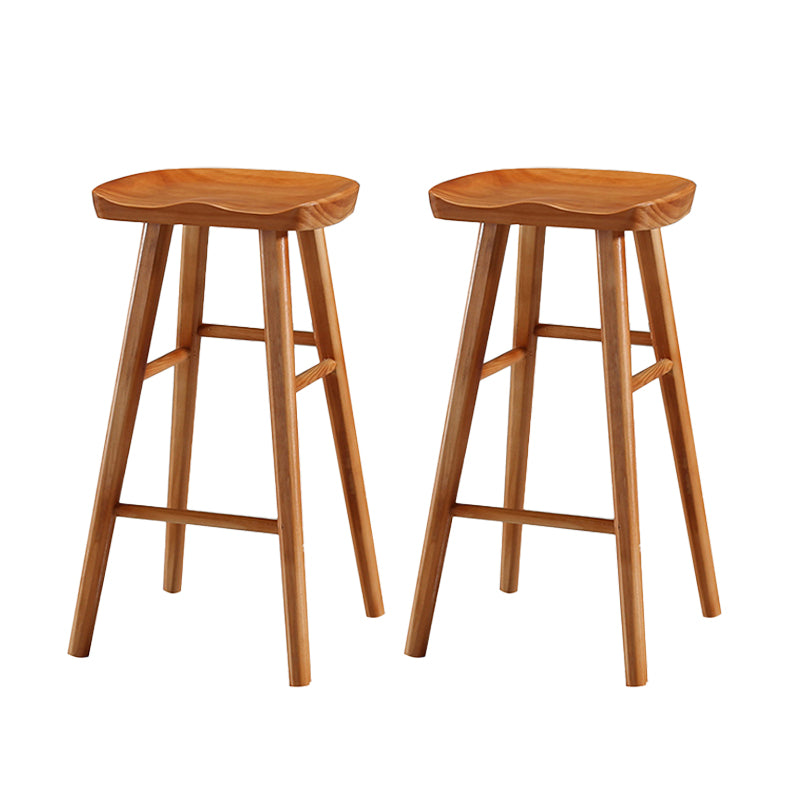 Industrial Style Wooden Bar-stool Saddle Seat Counter Stool for Kitchen Bar Distressed Wood 2 Piece Set Bar Stool(30"H) Clearhalo 'Bar Furniture' 'Bar Stools' 'bar_stools' 'furn' 'furn_bar_stools' 'furniture_bar_stools' 'Kitchen & Dining Furniture' 'kitchen&dining_furn' 'kitchen' 'kitchen_furn' Furniture' 4620916