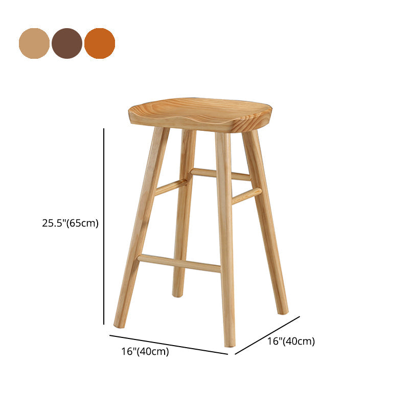 Industrial Style Wooden Bar-stool Saddle Seat Counter Stool for Kitchen Bar Clearhalo 'Bar Furniture' 'Bar Stools' 'bar_stools' 'furn' 'furn_bar_stools' 'furniture_bar_stools' 'Kitchen & Dining Furniture' 'kitchen&dining_furn' 'kitchen' 'kitchen_furn' Furniture' 4620918