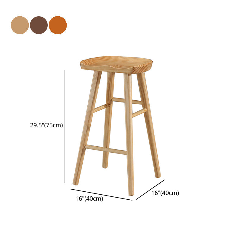 Industrial Style Wooden Bar-stool Saddle Seat Counter Stool for Kitchen Bar Clearhalo 'Bar Furniture' 'Bar Stools' 'bar_stools' 'furn' 'furn_bar_stools' 'furniture_bar_stools' 'Kitchen & Dining Furniture' 'kitchen&dining_furn' 'kitchen' 'kitchen_furn' Furniture' 4620919