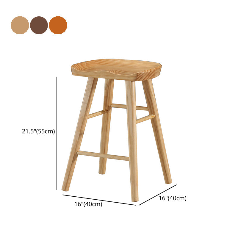 Industrial Style Wooden Bar-stool Saddle Seat Counter Stool for Kitchen Bar Clearhalo 'Bar Furniture' 'Bar Stools' 'bar_stools' 'furn' 'furn_bar_stools' 'furniture_bar_stools' 'Kitchen & Dining Furniture' 'kitchen&dining_furn' 'kitchen' 'kitchen_furn' Furniture' 4620920