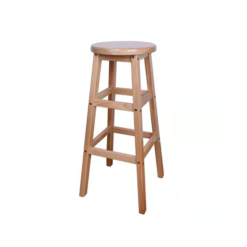 Modern Armless Backless Counter Stool Wood Bar Stool with Footrest Round Clearhalo 'Bar Furniture' 'Bar Stools' 'bar_stools' 'furniture_bar_stools' 'Kitchen & Dining Furniture' 'kitchen&dining_furn' 'kitchen' 'kitchen_furn' Furniture' 4620922