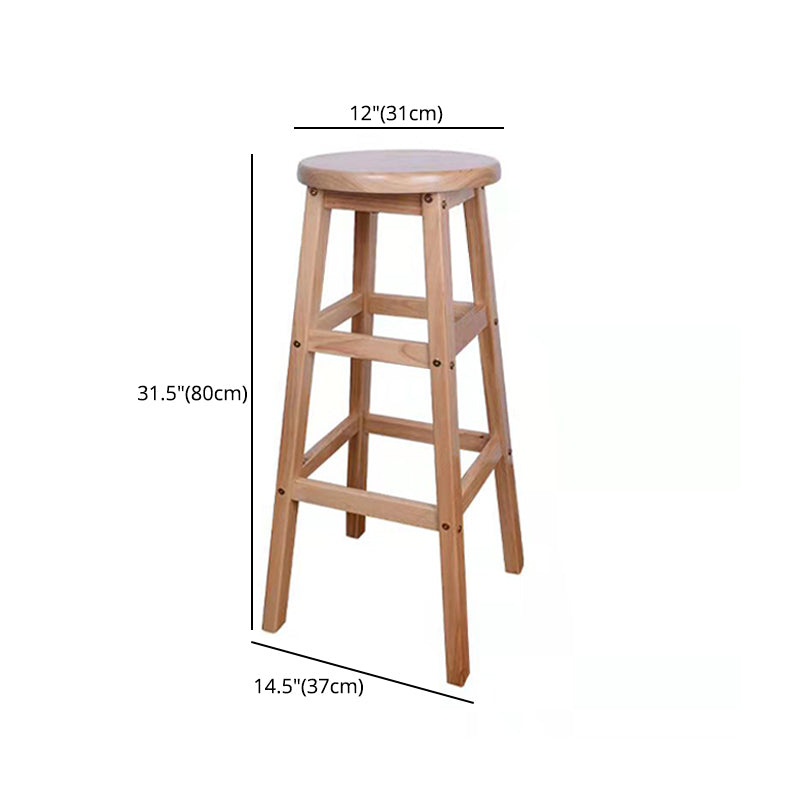 Modern Armless Backless Counter Stool Wood Bar Stool with Footrest Clearhalo 'Bar Furniture' 'Bar Stools' 'bar_stools' 'furniture_bar_stools' 'Kitchen & Dining Furniture' 'kitchen&dining_furn' 'kitchen' 'kitchen_furn' Furniture' 4620936