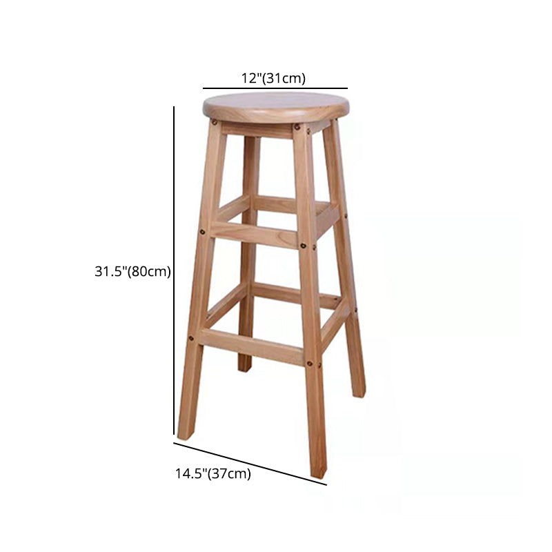 Modern Armless Backless Counter Stool Wood Bar Stool with Footrest Clearhalo 'Bar Furniture' 'Bar Stools' 'bar_stools' 'furniture_bar_stools' 'Kitchen & Dining Furniture' 'kitchen&dining_furn' 'kitchen' 'kitchen_furn' Furniture' 4620938