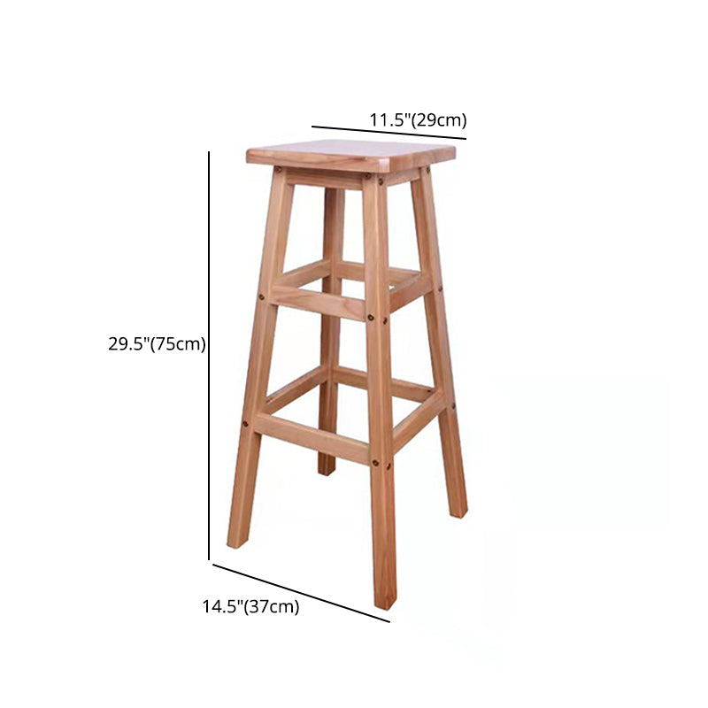 Modern Armless Backless Counter Stool Wood Bar Stool with Footrest Clearhalo 'Bar Furniture' 'Bar Stools' 'bar_stools' 'furniture_bar_stools' 'Kitchen & Dining Furniture' 'kitchen&dining_furn' 'kitchen' 'kitchen_furn' Furniture' 4620944