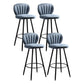 Scandinavian Style Bar Stool Square Seat Counter Stool for Kitchen Bar Blue 4 Piece Set Clearhalo 'Bar Furniture' 'Bar Stools' 'bar_stools' 'furn' 'furn_bar_stools' 'furniture_bar_stools' 'Kitchen & Dining Furniture' 'kitchen&dining_furn' 'kitchen' 'kitchen_furn' Furniture' 4620953