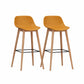 Modern Armless Backrest Counter Stool Wood Cashier Bar Stool with Plastic Seat Yellow 2 Piece Set Clearhalo 'Bar Furniture' 'Bar Stools' 'bar_stools' 'furn' 'furn_bar_stools' 'furniture_bar_stools' 'Kitchen & Dining Furniture' 'kitchen&dining_furn' 'kitchen' 'kitchen_furn' Furniture' 4620974