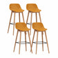 Modern Armless Backrest Counter Stool Wood Cashier Bar Stool with Plastic Seat Yellow 4 Piece Set Clearhalo 'Bar Furniture' 'Bar Stools' 'bar_stools' 'furn' 'furn_bar_stools' 'furniture_bar_stools' 'Kitchen & Dining Furniture' 'kitchen&dining_furn' 'kitchen' 'kitchen_furn' Furniture' 4620976