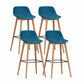 Modern Armless Backrest Counter Stool Wood Cashier Bar Stool with Plastic Seat Blue 4 Piece Set Clearhalo 'Bar Furniture' 'Bar Stools' 'bar_stools' 'furn' 'furn_bar_stools' 'furniture_bar_stools' 'Kitchen & Dining Furniture' 'kitchen&dining_furn' 'kitchen' 'kitchen_furn' Furniture' 4620982