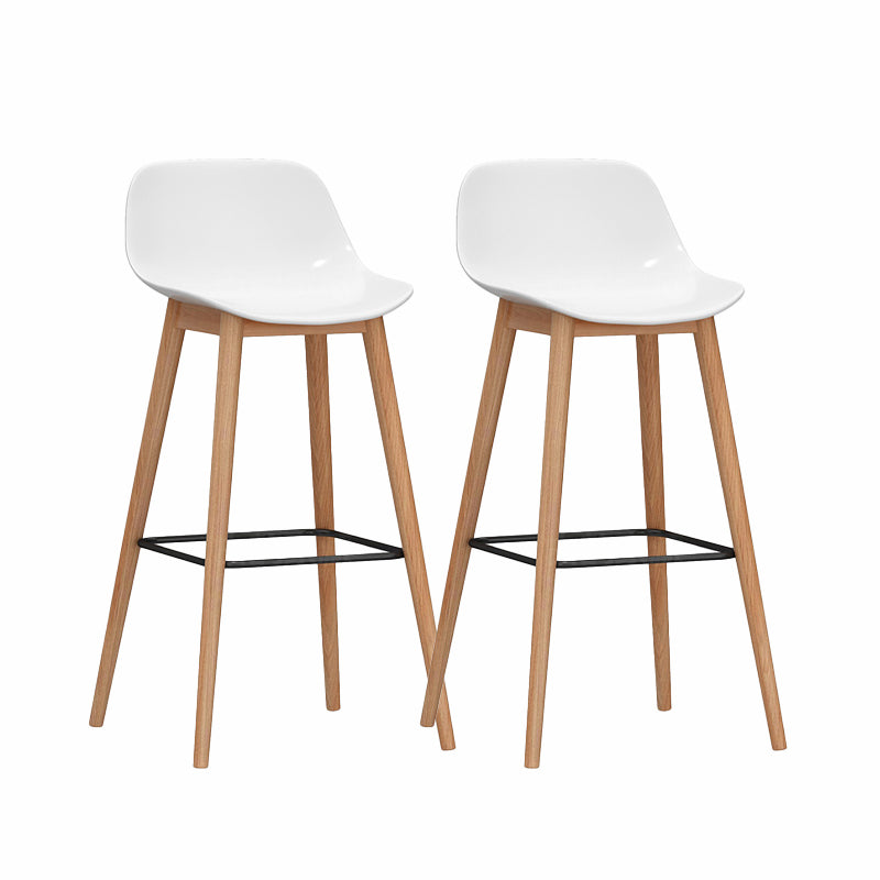 Modern Armless Backrest Counter Stool Wood Cashier Bar Stool with Plastic Seat White 2 Piece Set Clearhalo 'Bar Furniture' 'Bar Stools' 'bar_stools' 'furn' 'furn_bar_stools' 'furniture_bar_stools' 'Kitchen & Dining Furniture' 'kitchen&dining_furn' 'kitchen' 'kitchen_furn' Furniture' 4620985