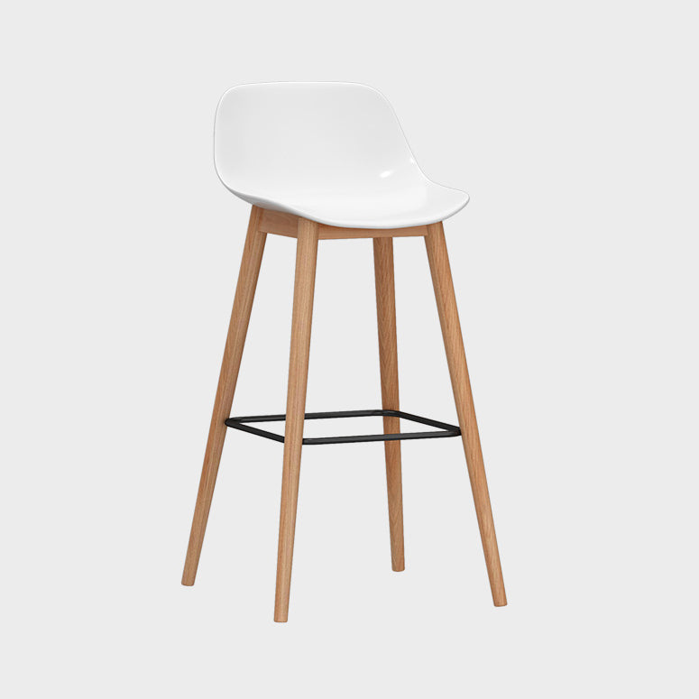Modern Armless Backrest Counter Stool Wood Cashier Bar Stool with Plastic Seat Clearhalo 'Bar Furniture' 'Bar Stools' 'bar_stools' 'furn' 'furn_bar_stools' 'furniture_bar_stools' 'Kitchen & Dining Furniture' 'kitchen&dining_furn' 'kitchen' 'kitchen_furn' Furniture' 4620987