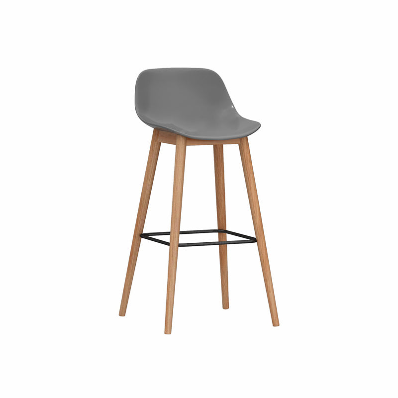 Modern Armless Backrest Counter Stool Wood Cashier Bar Stool with Plastic Seat Gray 1 Piece Clearhalo 'Bar Furniture' 'Bar Stools' 'bar_stools' 'furn' 'furn_bar_stools' 'furniture_bar_stools' 'Kitchen & Dining Furniture' 'kitchen&dining_furn' 'kitchen' 'kitchen_furn' Furniture' 4620993