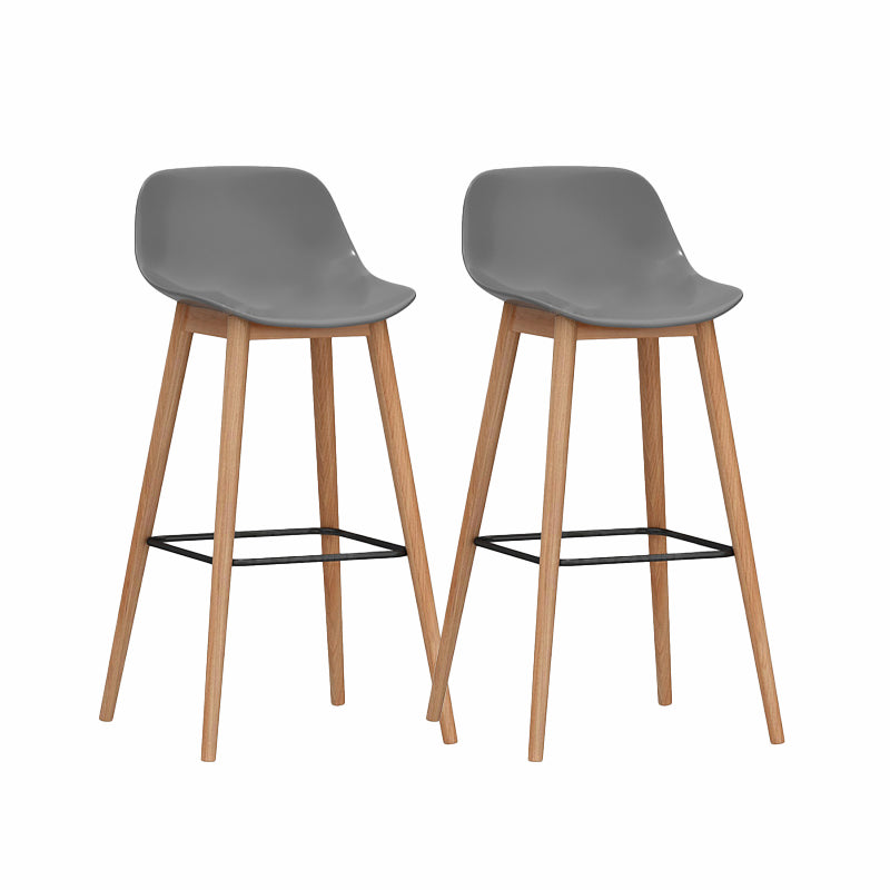 Modern Armless Backrest Counter Stool Wood Cashier Bar Stool with Plastic Seat Gray 2 Piece Set Clearhalo 'Bar Furniture' 'Bar Stools' 'bar_stools' 'furn' 'furn_bar_stools' 'furniture_bar_stools' 'Kitchen & Dining Furniture' 'kitchen&dining_furn' 'kitchen' 'kitchen_furn' Furniture' 4620994
