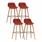 Modern Armless Backrest Counter Stool Wood Cashier Bar Stool with Plastic Seat Red 4 Piece Set Clearhalo 'Bar Furniture' 'Bar Stools' 'bar_stools' 'furn' 'furn_bar_stools' 'furniture_bar_stools' 'Kitchen & Dining Furniture' 'kitchen&dining_furn' 'kitchen' 'kitchen_furn' Furniture' 4620998