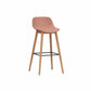 Modern Armless Backrest Counter Stool Wood Cashier Bar Stool with Plastic Seat Pink 1 Piece Clearhalo 'Bar Furniture' 'Bar Stools' 'bar_stools' 'furn' 'furn_bar_stools' 'furniture_bar_stools' 'Kitchen & Dining Furniture' 'kitchen&dining_furn' 'kitchen' 'kitchen_furn' Furniture' 4620999