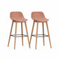 Modern Armless Backrest Counter Stool Wood Cashier Bar Stool with Plastic Seat Pink 2 Piece Set Clearhalo 'Bar Furniture' 'Bar Stools' 'bar_stools' 'furn' 'furn_bar_stools' 'furniture_bar_stools' 'Kitchen & Dining Furniture' 'kitchen&dining_furn' 'kitchen' 'kitchen_furn' Furniture' 4621000