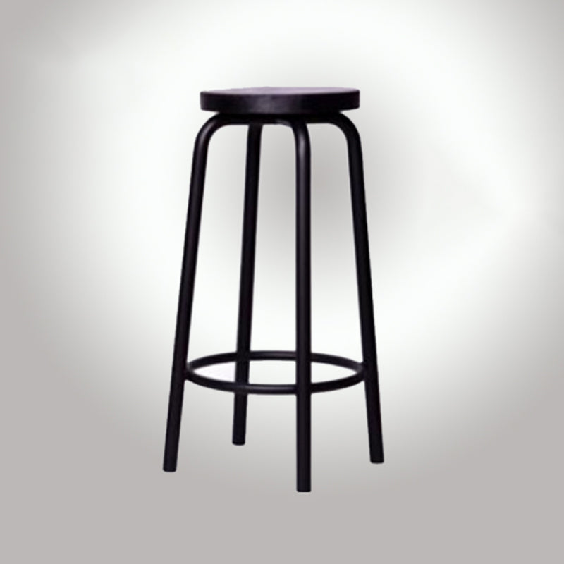 Modern Style Iron Bar Stool with Footrest Coffee Shop Casual Round Bar Stool Clearhalo 'Bar Furniture' 'Bar Stools' 'bar_stools' 'furn' 'furn_bar_stools' 'furniture_bar_stools' 'Kitchen & Dining Furniture' 'kitchen&dining_furn' 'kitchen' 'kitchen_furn' Furniture' 4621003
